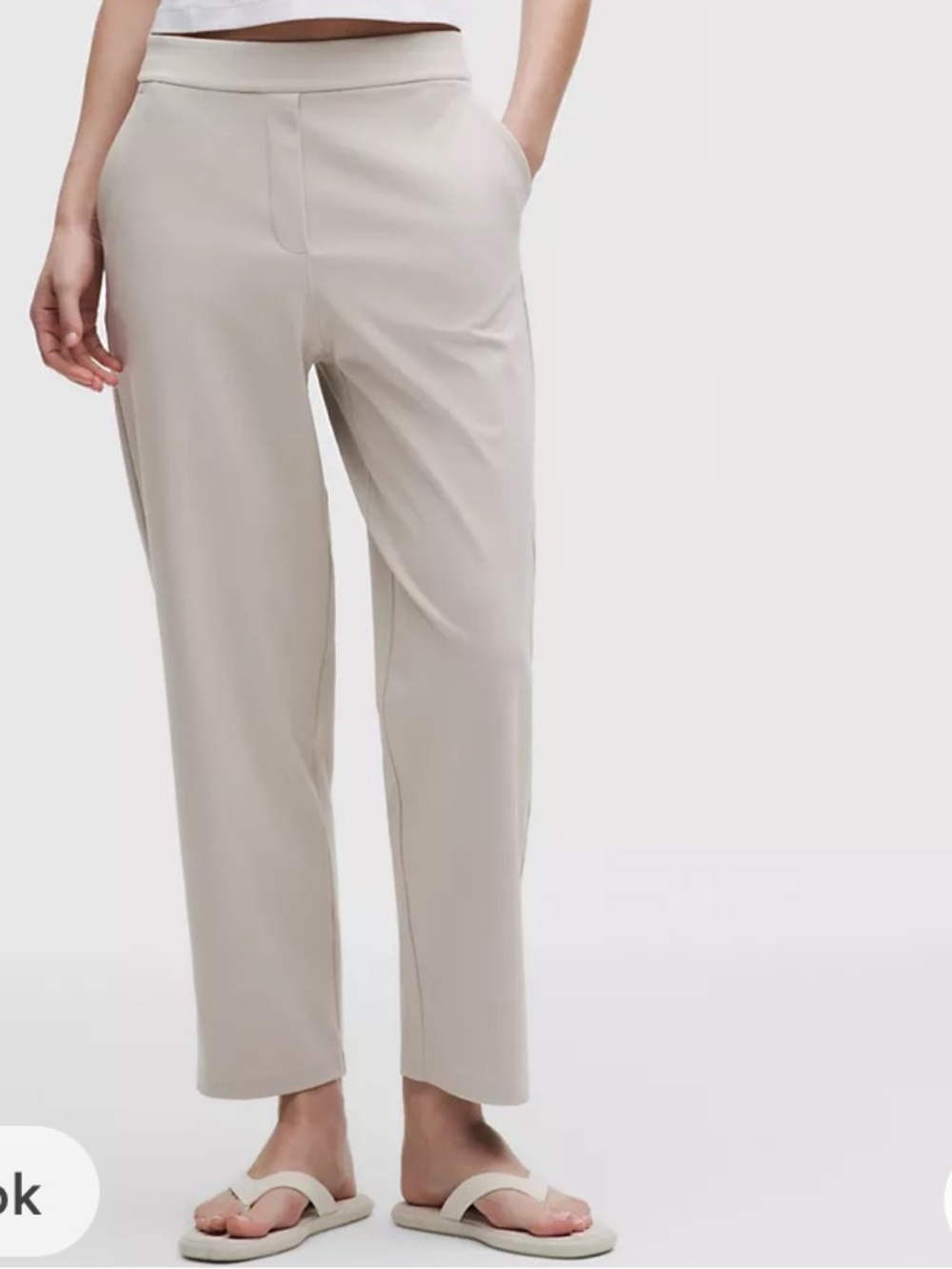 Lululemon Day-drift High-Rise Tapered Gray Cropped Tailored Pants Size 10